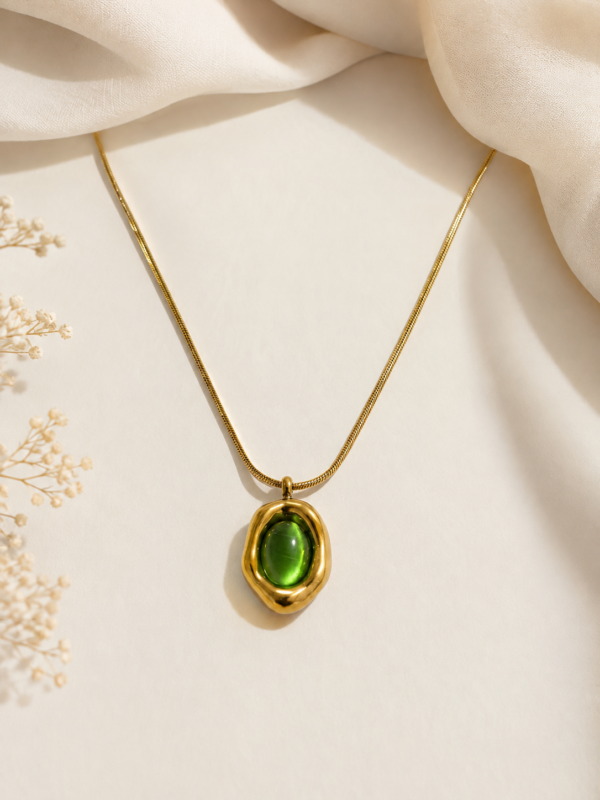 Chain with Green Stone Pendant