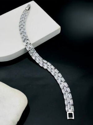 Anti-Tarnish Stainless Steel Rhodium Plated Tennis Bracelet