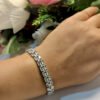 Anti-Tarnish Stainless Steel Rhodium Plated Tennis Bracelet