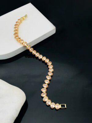 Anti-Tarnish Stainless Steel 18K Gold Plated Tennis Bracelet