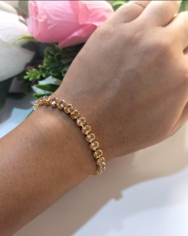 Anti-Tarnish Stainless Steel 18K Gold Plated Tennis Bracelet