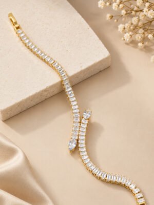Anti-Tarnish Stainless Steel 18K Gold Plated Tennis Bracelet