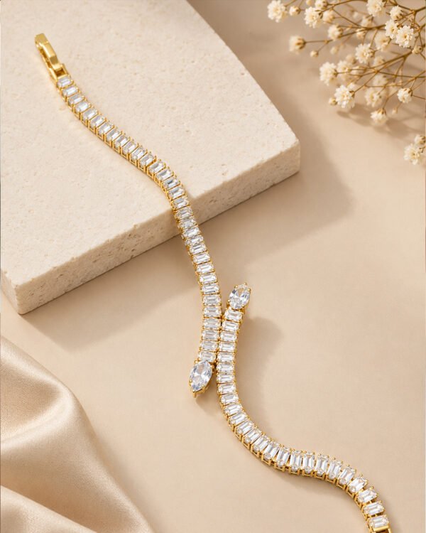 Anti-Tarnish Stainless Steel 18K Gold Plated Tennis Bracelet