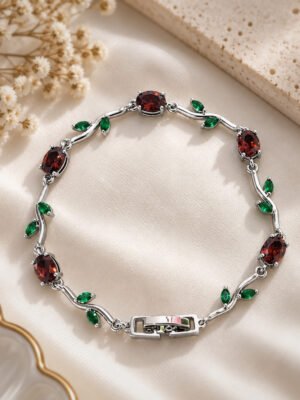 Anti-Tarnish Stainless Steel Rhodium Plated Tulip Bracelet