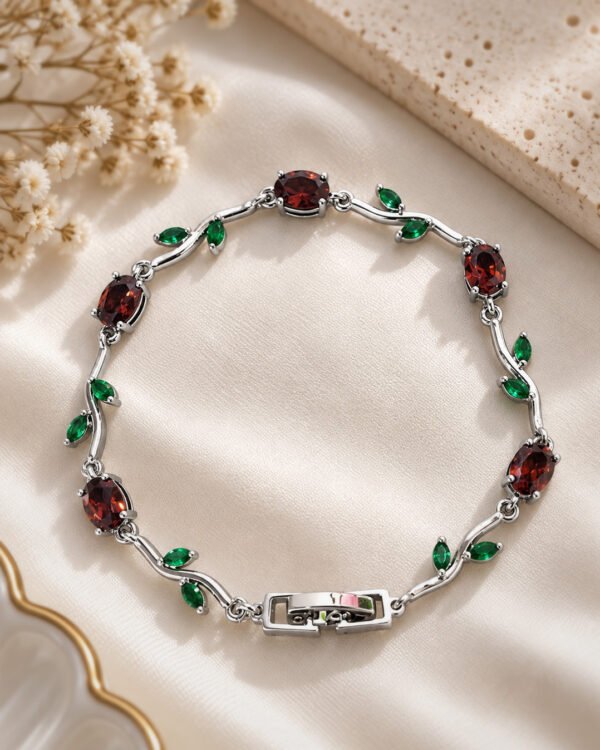 Anti-Tarnish Stainless Steel Rhodium Plated Tulip Bracelet