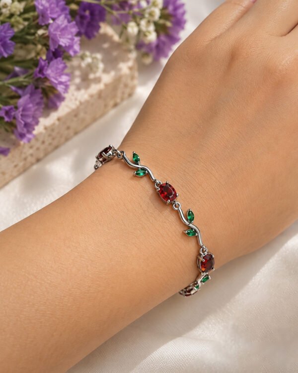 Anti-Tarnish Stainless Steel Rhodium Plated Tulip Bracelet