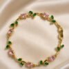 Anti-Tarnish Stainless Steel 18K Gold Plated Tulip Bracelet