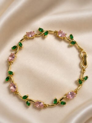 Anti-Tarnish Stainless Steel 18K Gold Plated Tulip Bracelet