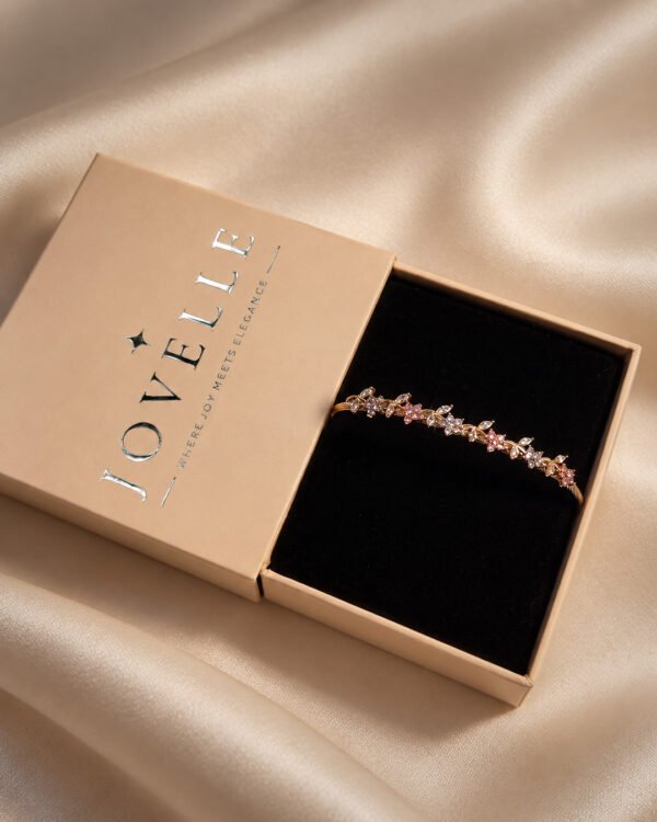 Anti-Tarnish Stainless Steel Tulip Bracelet (Kada) with Magnetic Lock (Free Size 2.5 Inches)