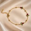 Anti-Tarnish Stainless Steel Mini Tulip Chain Bracelet