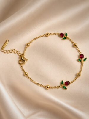 Anti-Tarnish Stainless Steel Mini Tulip Chain Bracelet