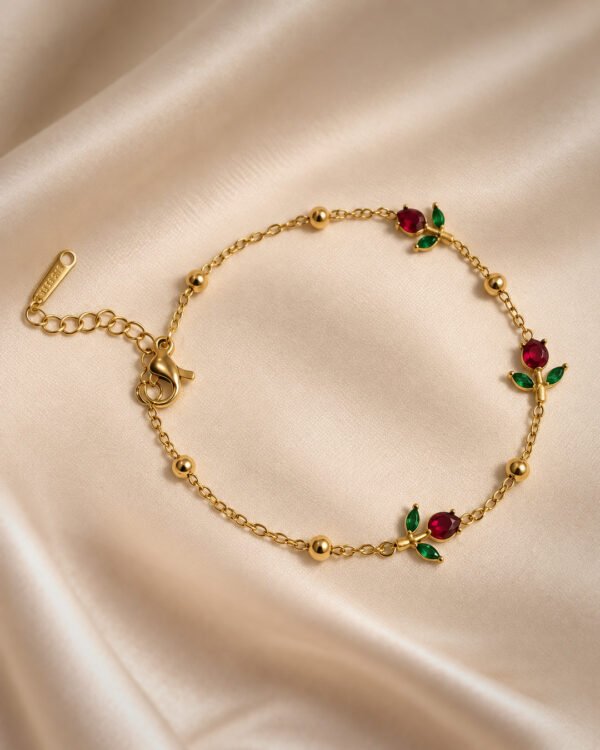 Anti-Tarnish Stainless Steel Mini Tulip Chain Bracelet