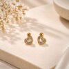 Anti-Tarnish Stainless Steel Ball Back Studs with American Diamonds