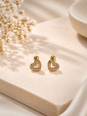 Anti-Tarnish Stainless Steel Ball Back Studs with American Diamonds