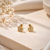 Anti-Tarnish Stainless Steel Ball Back Studs with American Diamonds