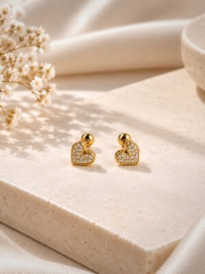 Anti-Tarnish Stainless Steel Ball Back Studs with American Diamonds