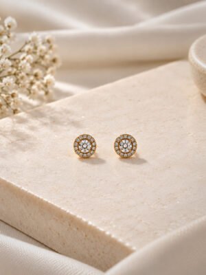 Anti-Tarnish Stainless Steel Ball Back Studs with American Diamonds