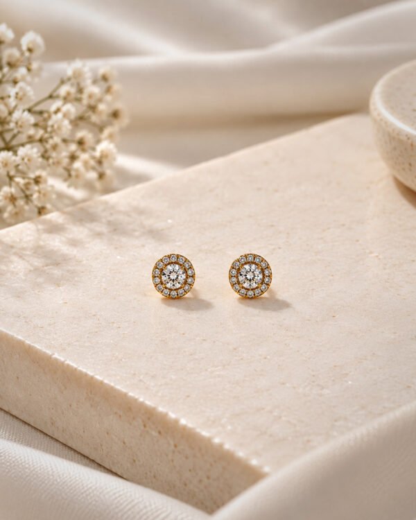 Anti-Tarnish Stainless Steel Ball Back Studs with American Diamonds