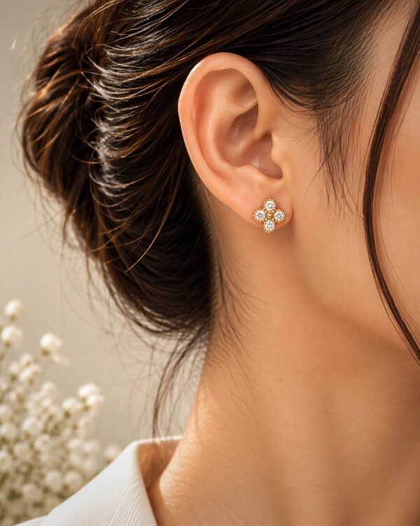 Anti-Tarnish Stainless Steel Ball Back Studs with American Diamonds