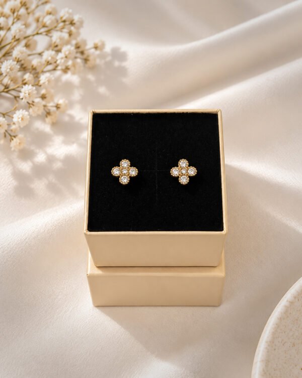 Anti-Tarnish Stainless Steel Ball Back Studs with American Diamonds
