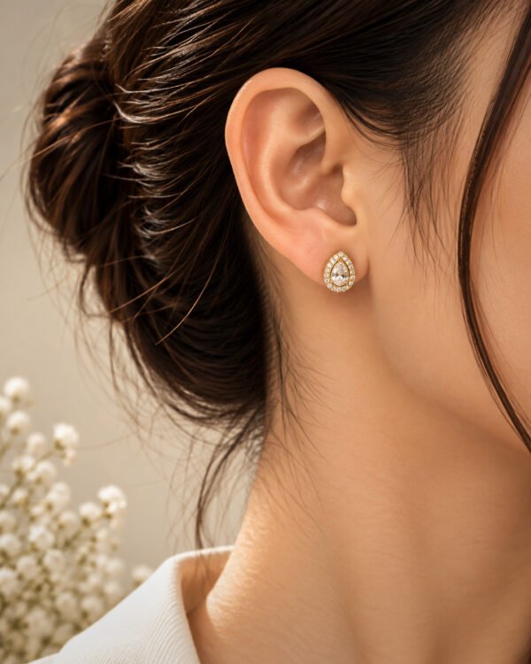 Anti-Tarnish Stainless Steel Ball Back Studs with American Diamonds