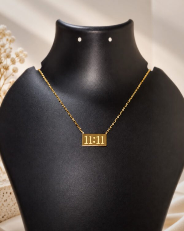 Anti-Tarnish Stainless Steel 18K Gold Plated 11:11 Necklace
