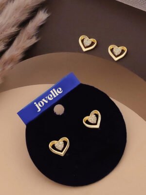 Anti-Tarnish Heart Stud Earrings