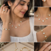Anti-Tarnish 18K Gold-Plated Stainless Steel White Clover Jewelry Combo Set