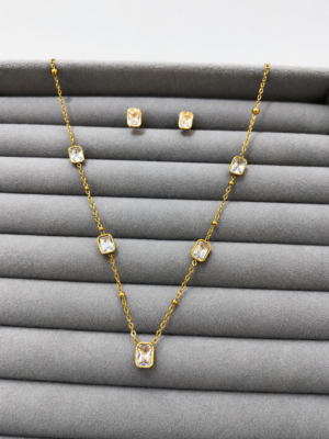 Crystal Necklace with Earrings