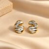 Dual-Tone Sculptural Wave Earrings