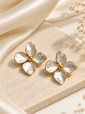 Four Petal Flower Earrings